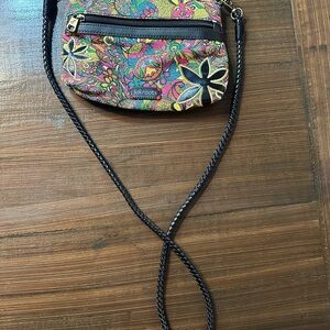 Sakroots Floral Crossbody Bag with Black Accents